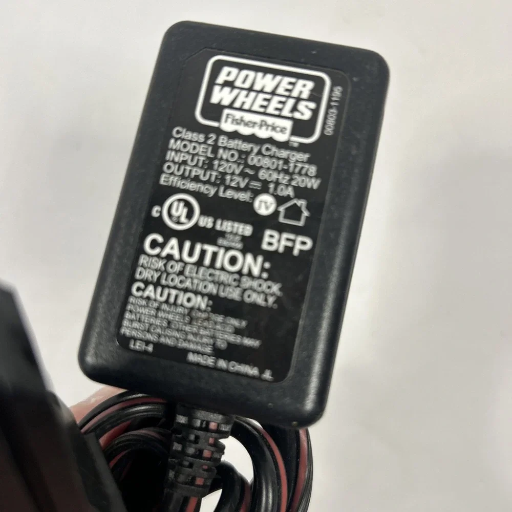 Power Wheels 00801-1778 Fisher Price 12V 1 amp‎ Charger For grey Battery cube